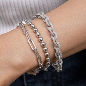 NWT. LOLA ROSE BRACELET 3 - Urban Platinum-Tone Oval Chain Bracelet
